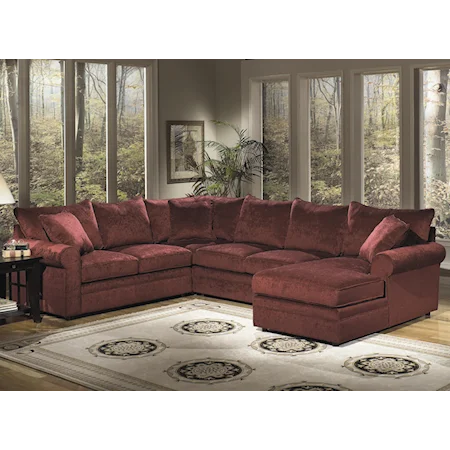 Upholstered Rolled Arm Sectional